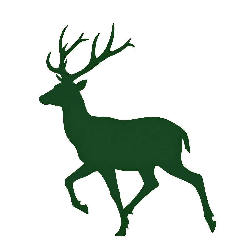 Graceful Green Deer Silhouette